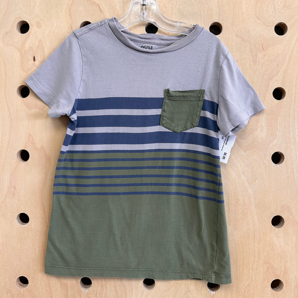 Grey & Blue/Green Striped Tee