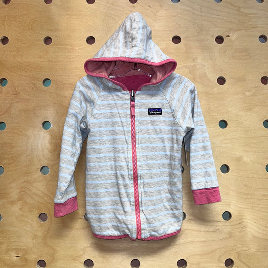 Grey Striped/Pink Reversible Zip Hoodie