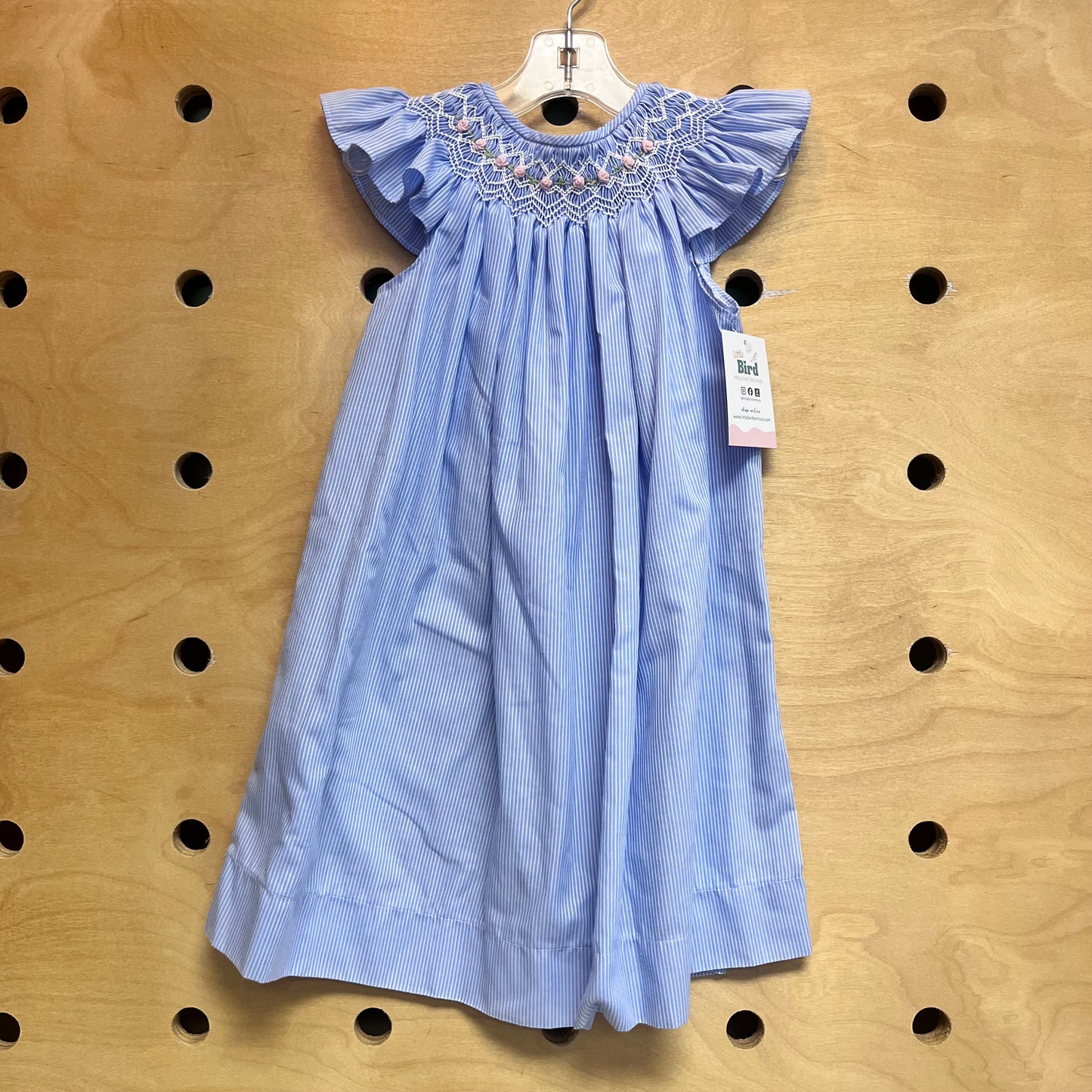 Blue Striped Smocked Dress