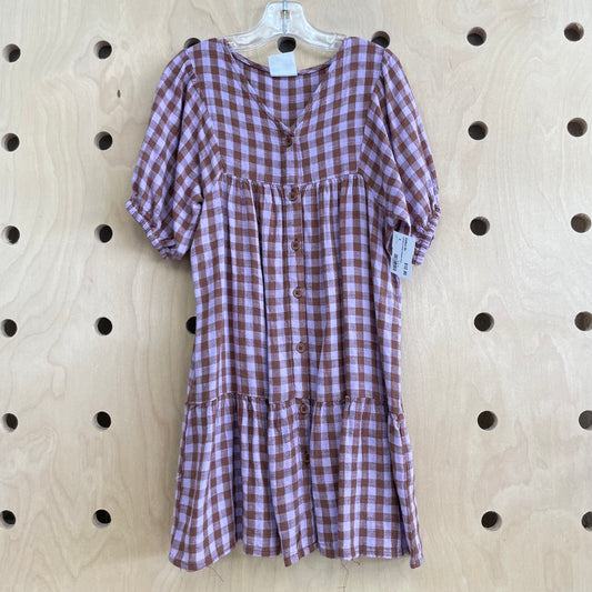 Lavender & Brown Gingham Dress