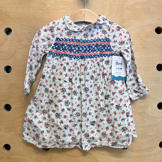 Embroidered Rosette Collar Dress