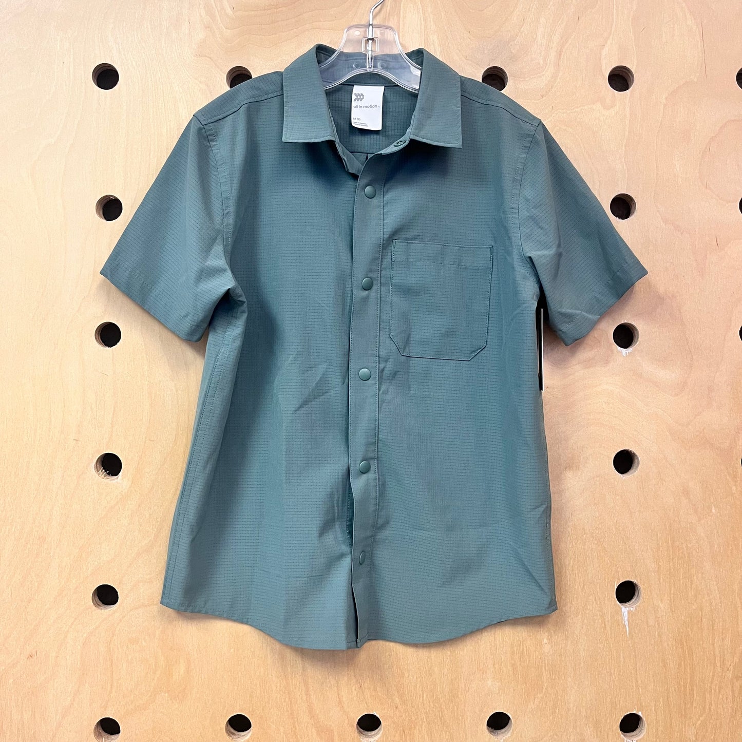Green Squares Quick Dry Snap Shirt