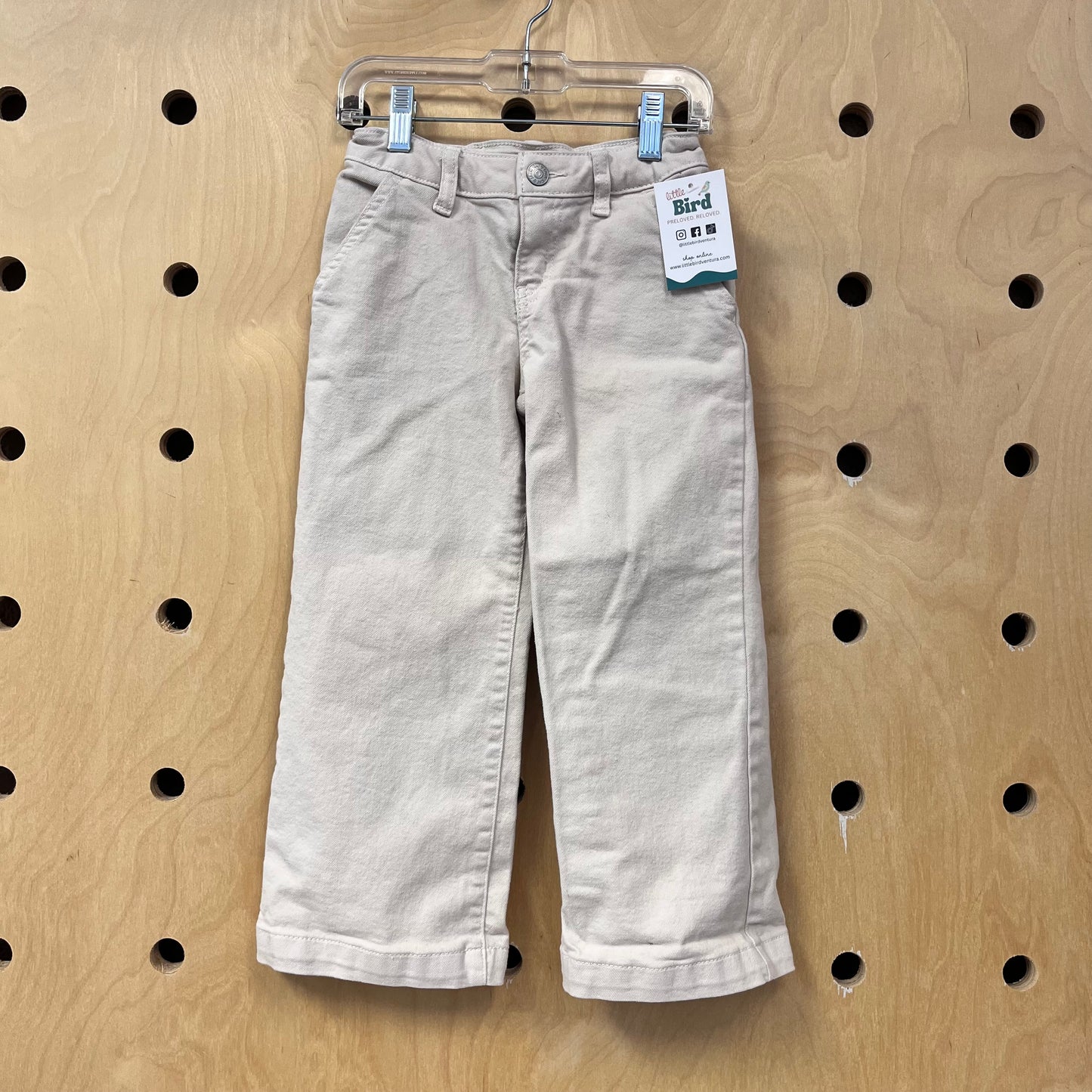 Wide Leg Beige Denim