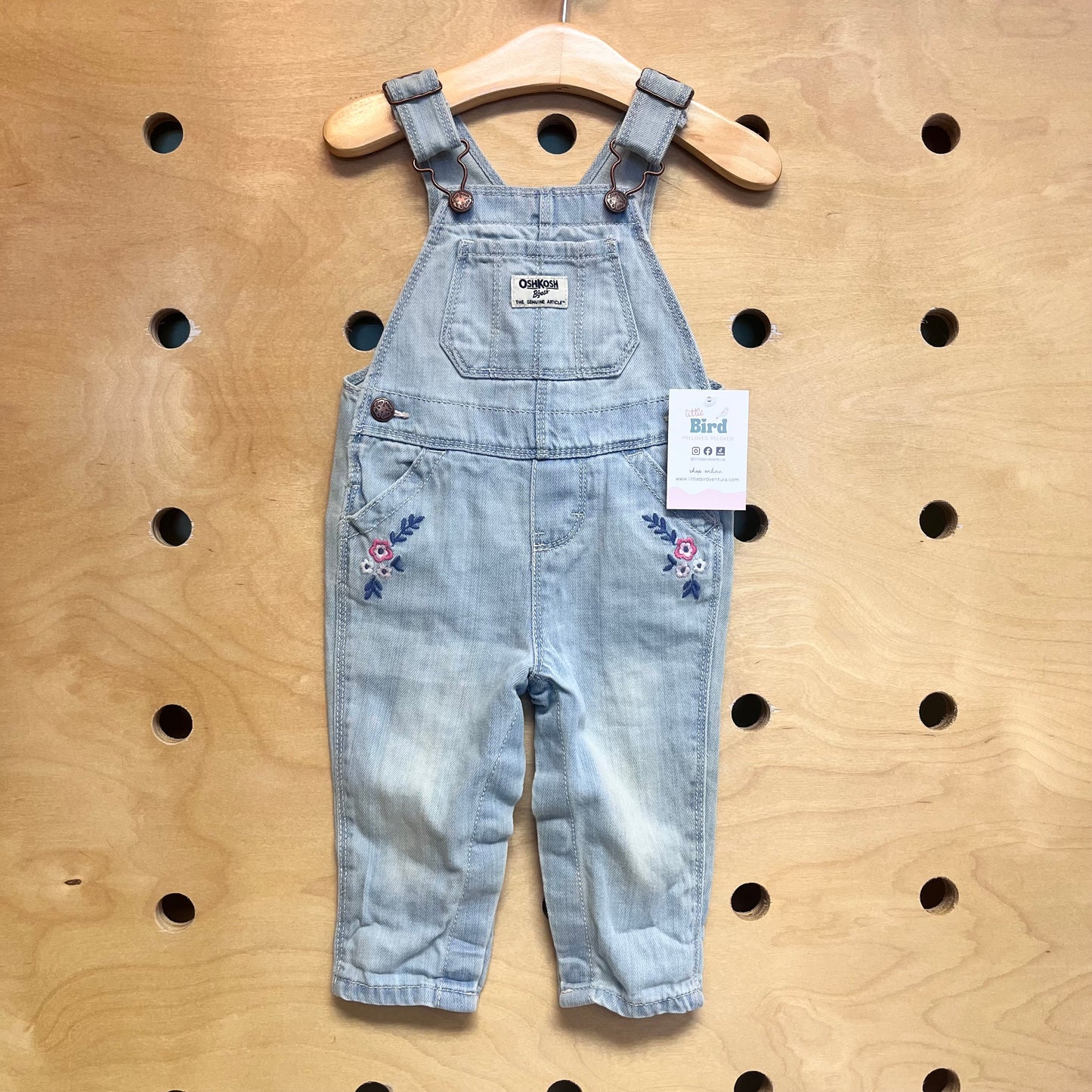 Embroidered Floral Denim Overalls NEW!!