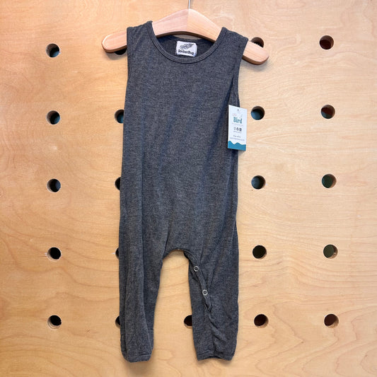 Grey Cotton Blend Romper