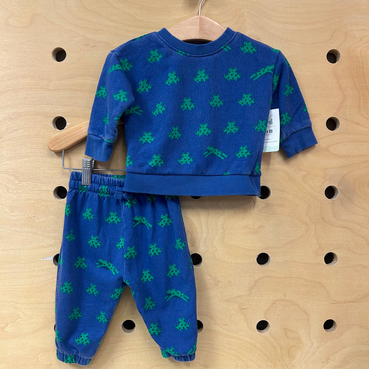 Cotton Blue/Green Frogs Outfit