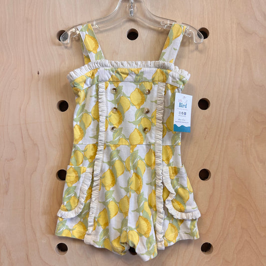 Organic White/Yellow Lemons Romper