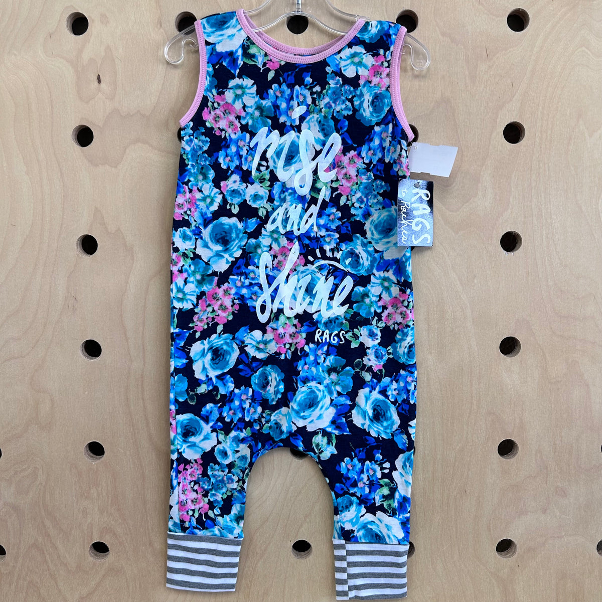 Blue Floral Rise & Shine Romper NEW!