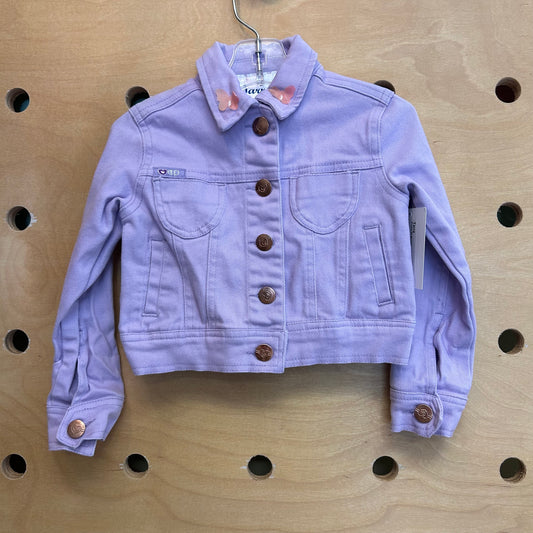 Purple 3D Butterflies Denim Jacket