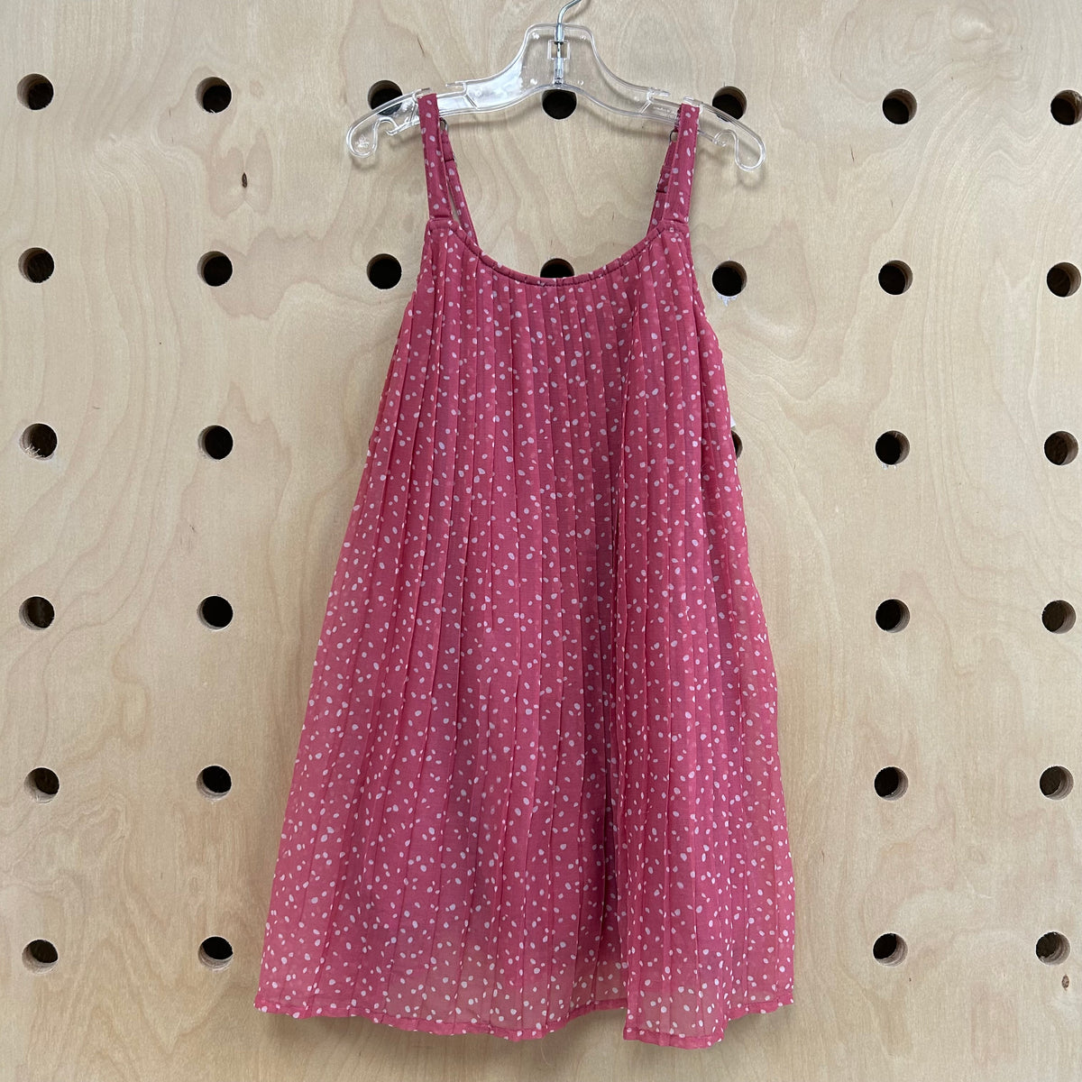 Pink Polka Dot Chiffon Dress