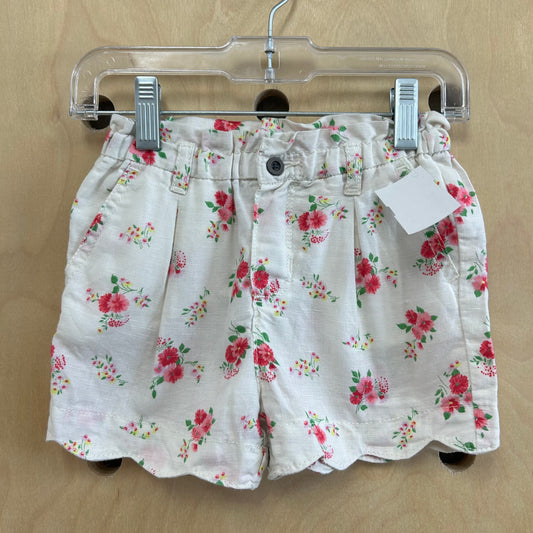 Cream Floral Shorts