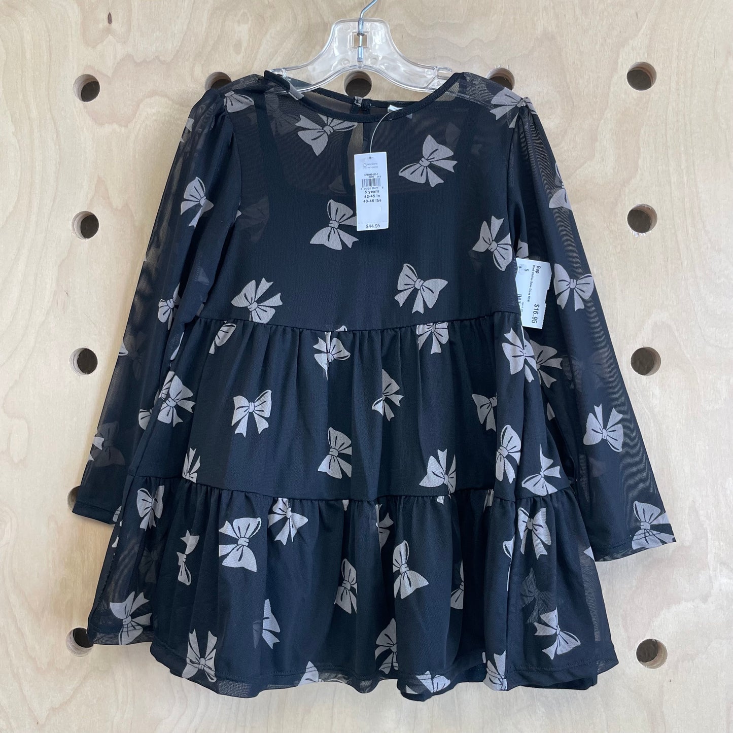 Black Chiffon Bows Dress NEW!