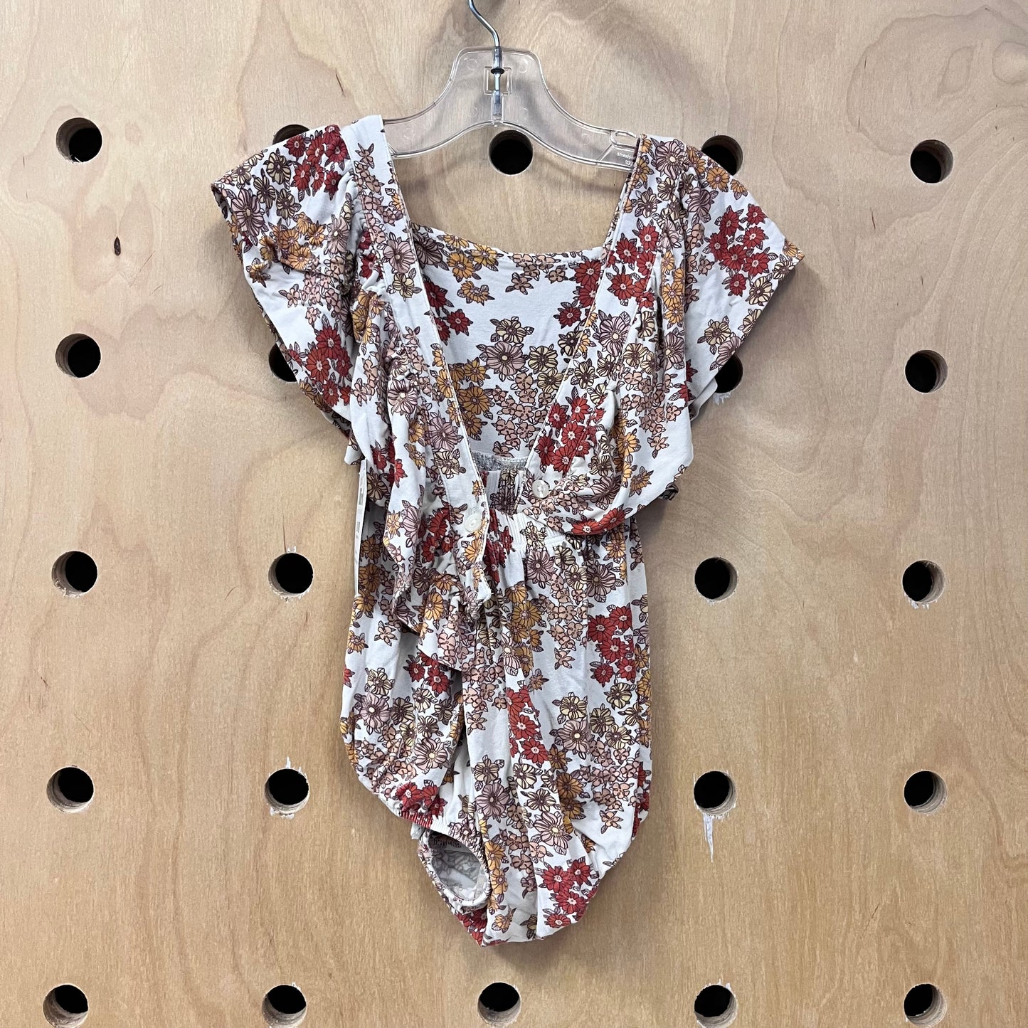 White Floral Bamboo Crossback Romper