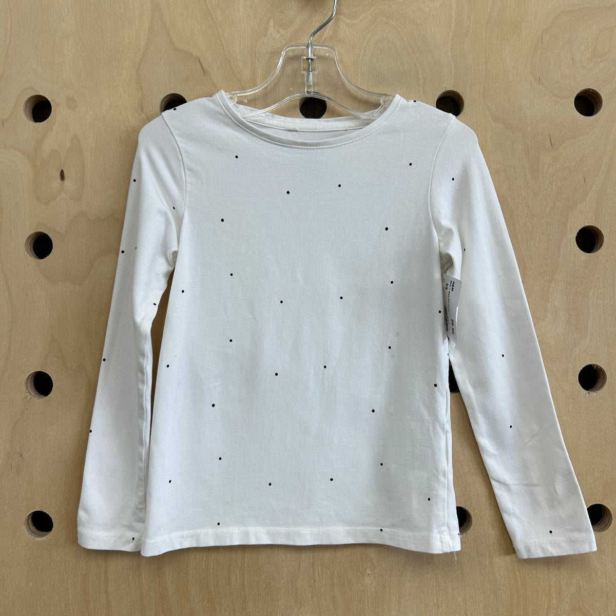White + Black Dots LS Tee