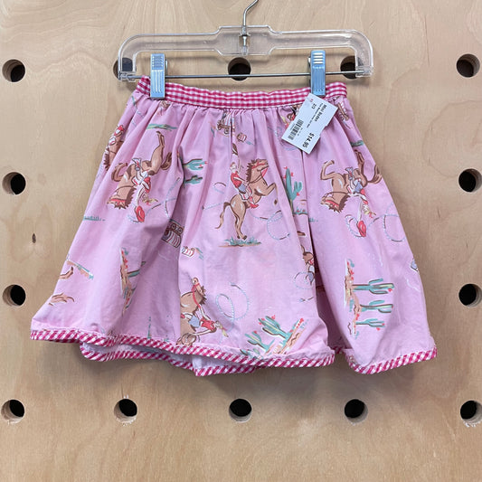Pink Western Horse Girl Skirt