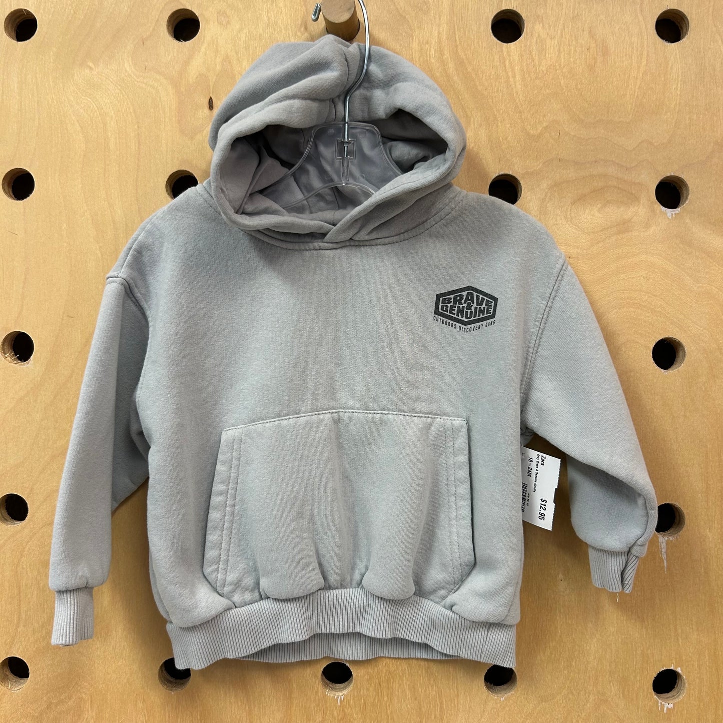 Grey Brave & Genuine Hoodie