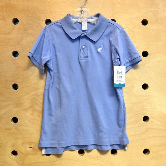 Blue Embroidered Bird Henley