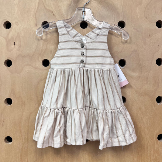 Cream Striped Dress