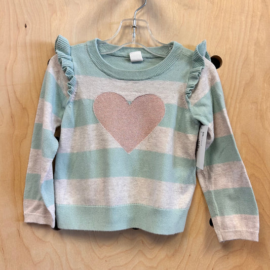 Mint/White Heart LS