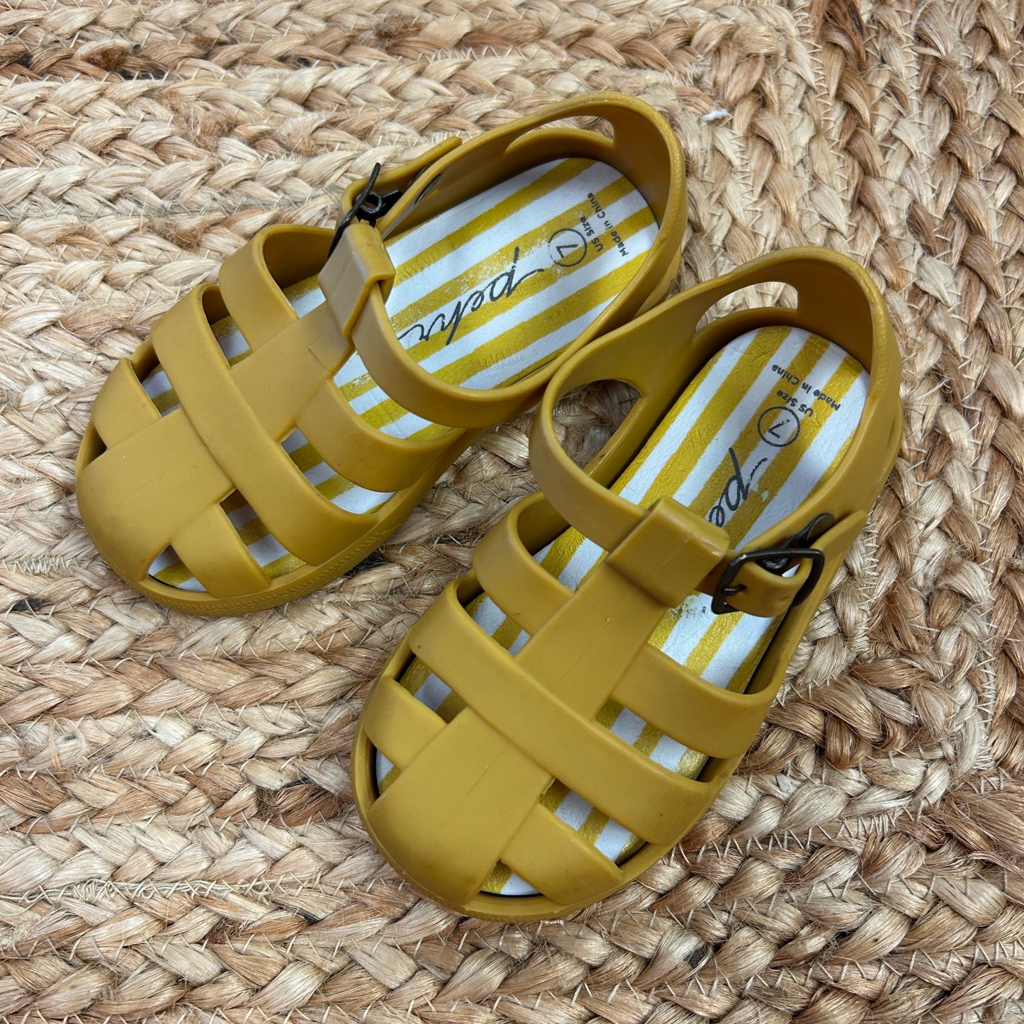 Mustard Yellow Jelly Fisherman Sandals