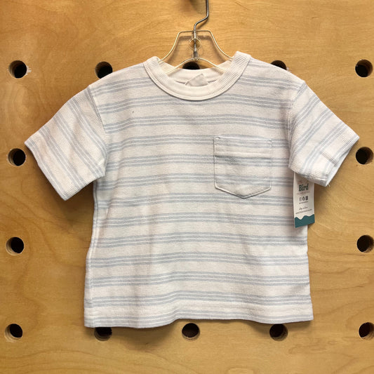 Blue/White Striped Textured Tee