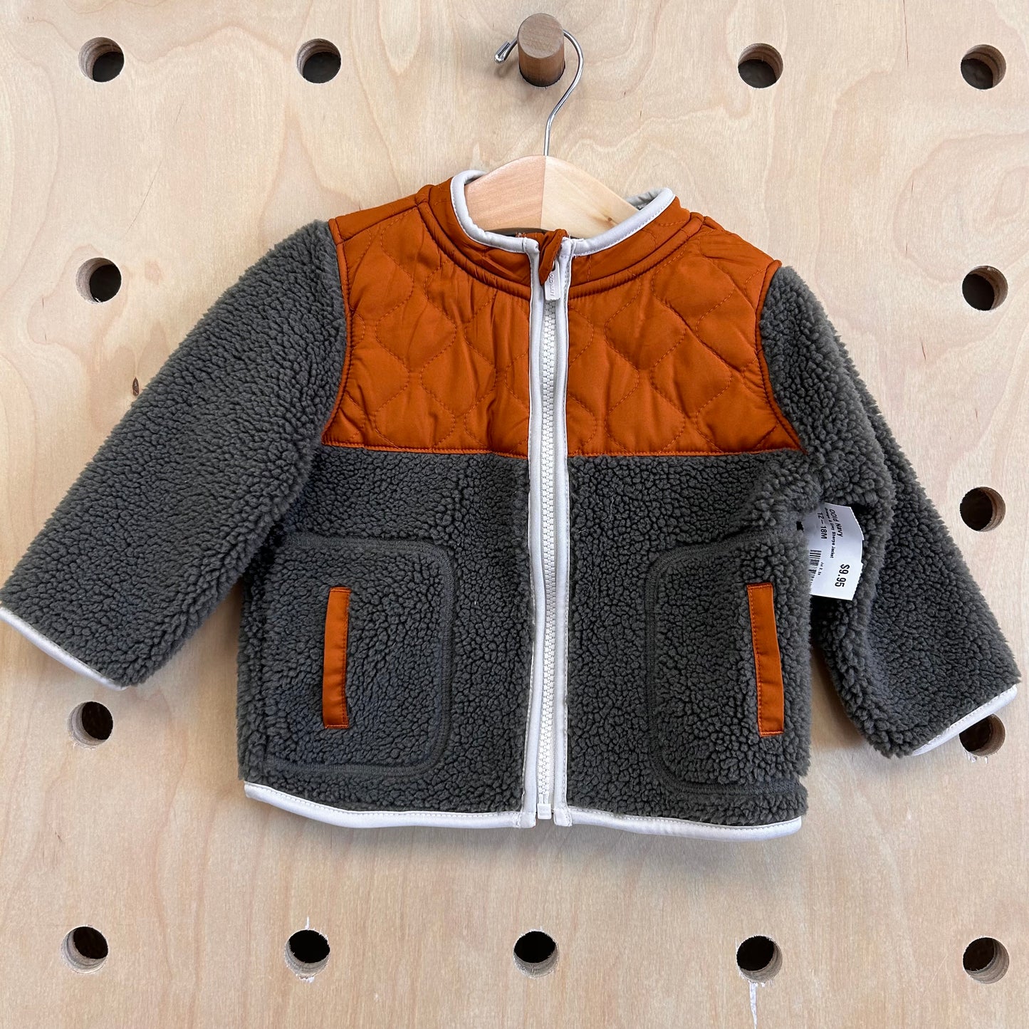 Orange & Grey Sherpa Jacket