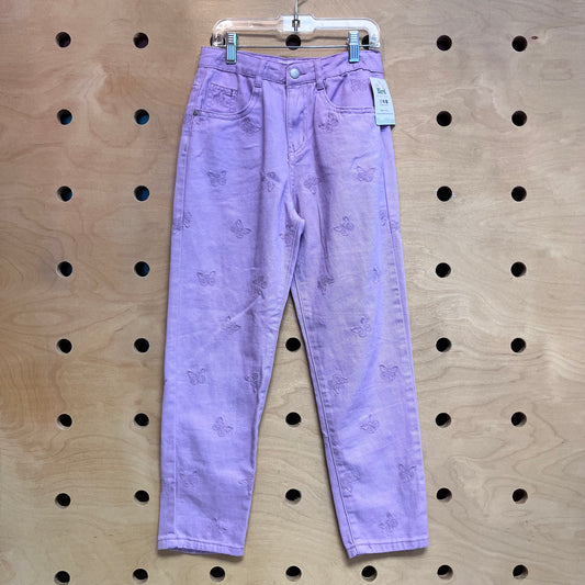 Lavender Butterfly Emboridered Denim