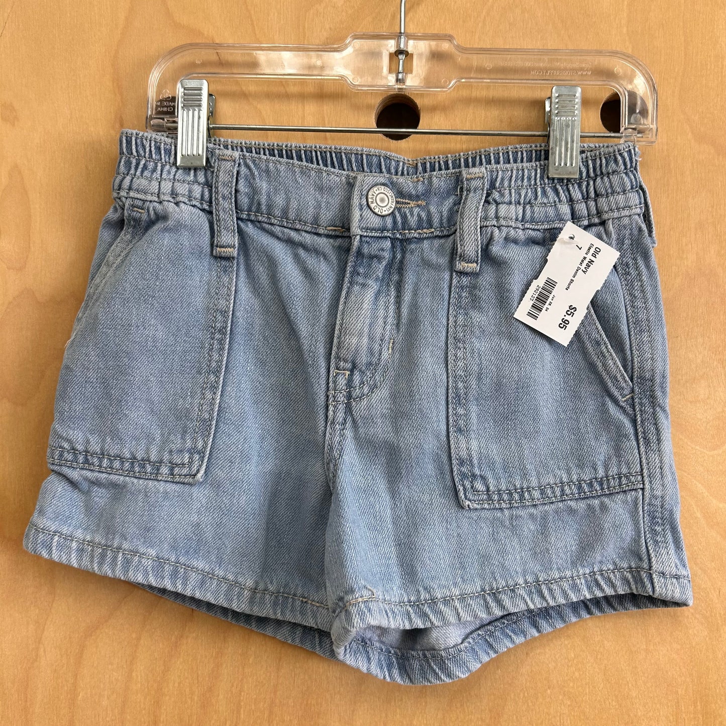 Elastic Waist Denim Shorts