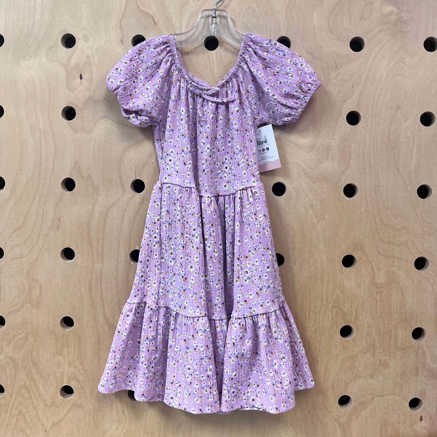 Lavender Floral Crepe Dress