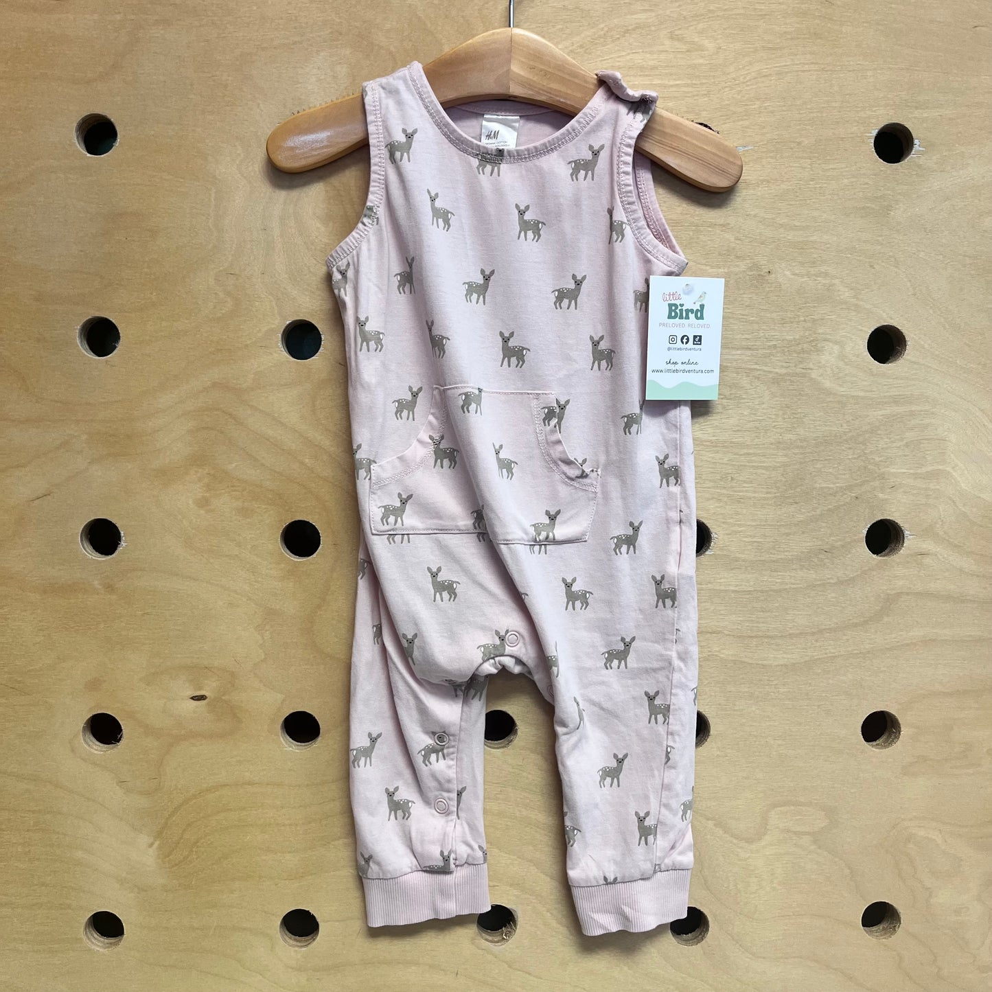 Organic Pink Deer Romper