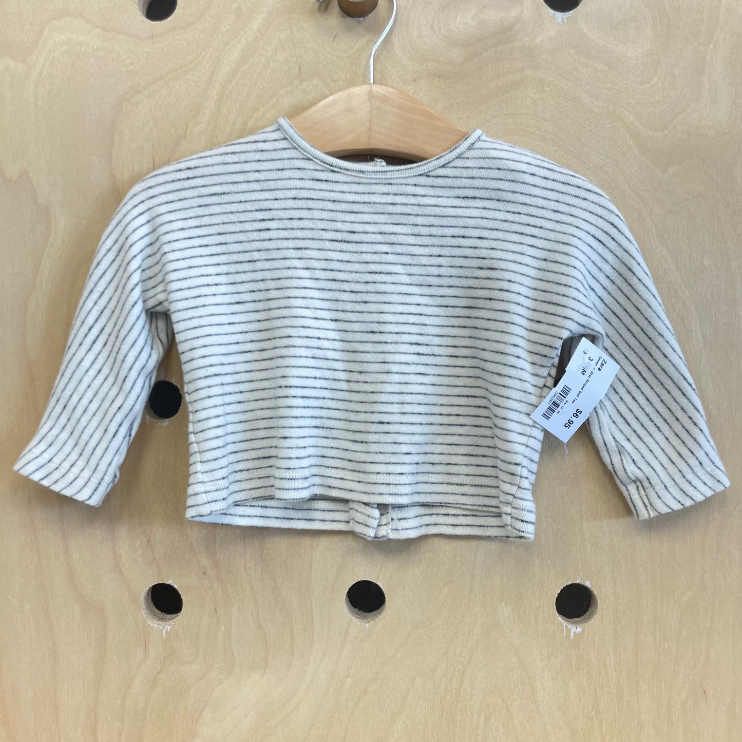 Cream + Grey Striped Soft Tee
