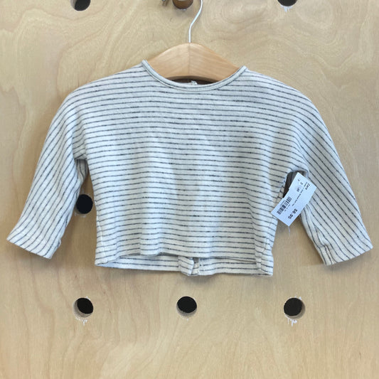 Cream + Grey Striped Soft Tee