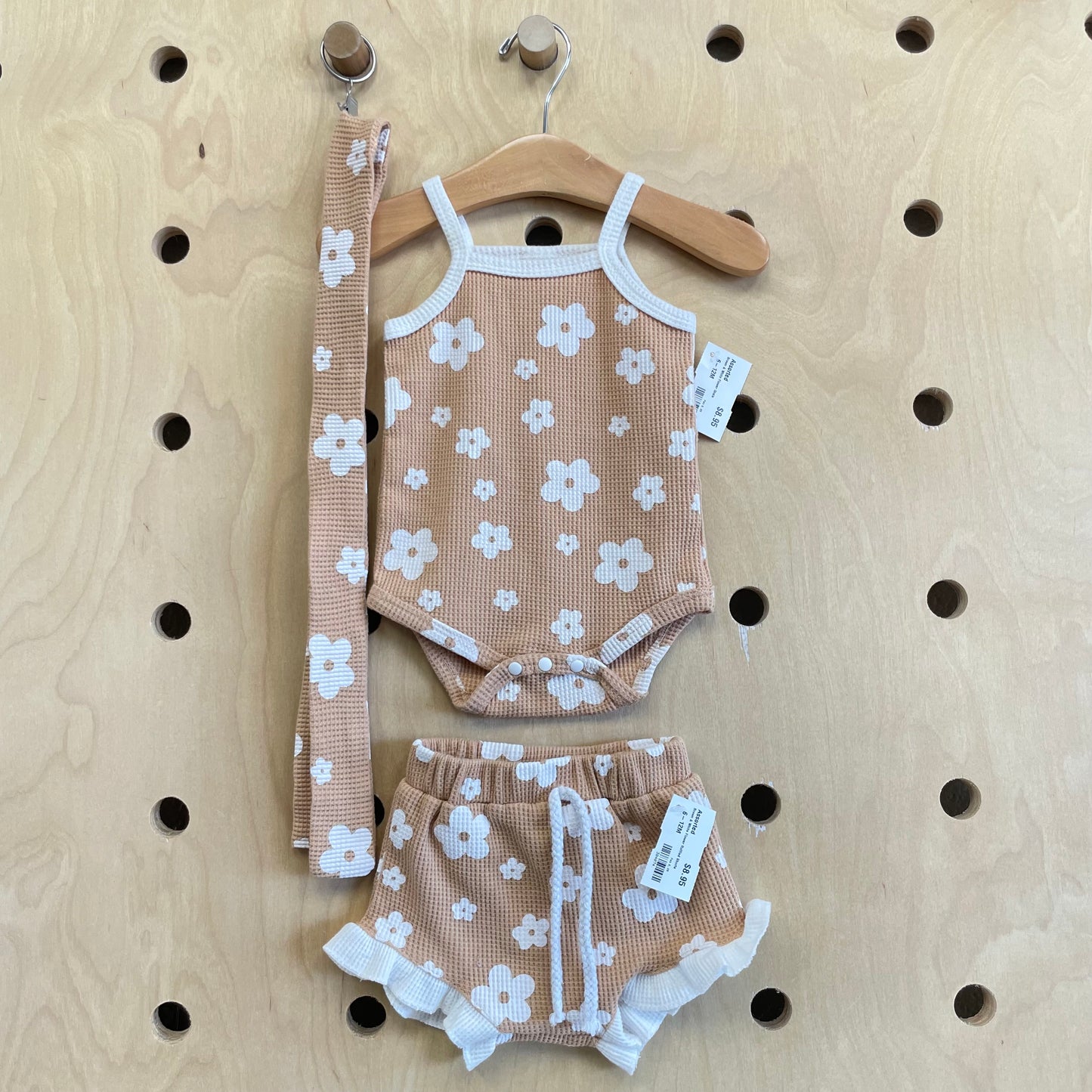 Brown & White Flower Onsie