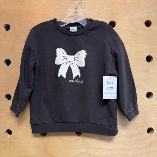 Grey 'Ma Cherie' Bow Pullover