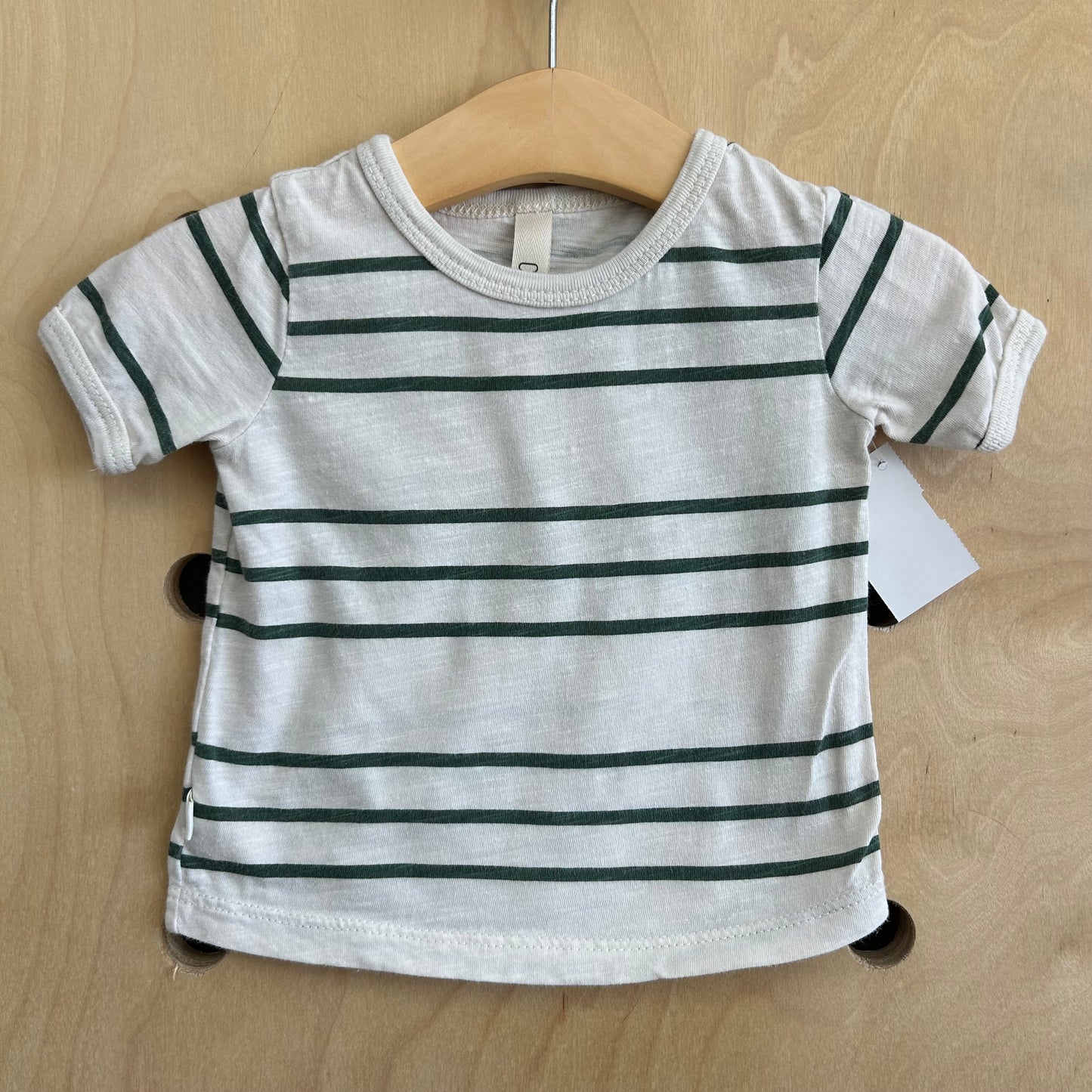 Cream + Green Striped Tee