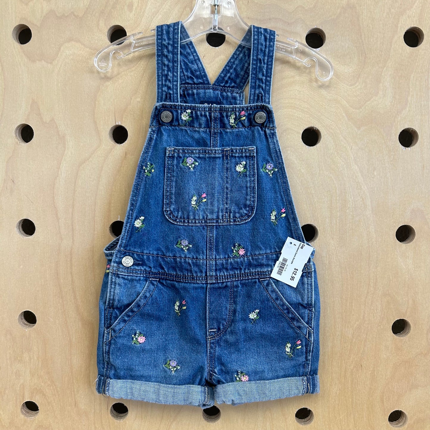 Embroidered Denim Shortalls