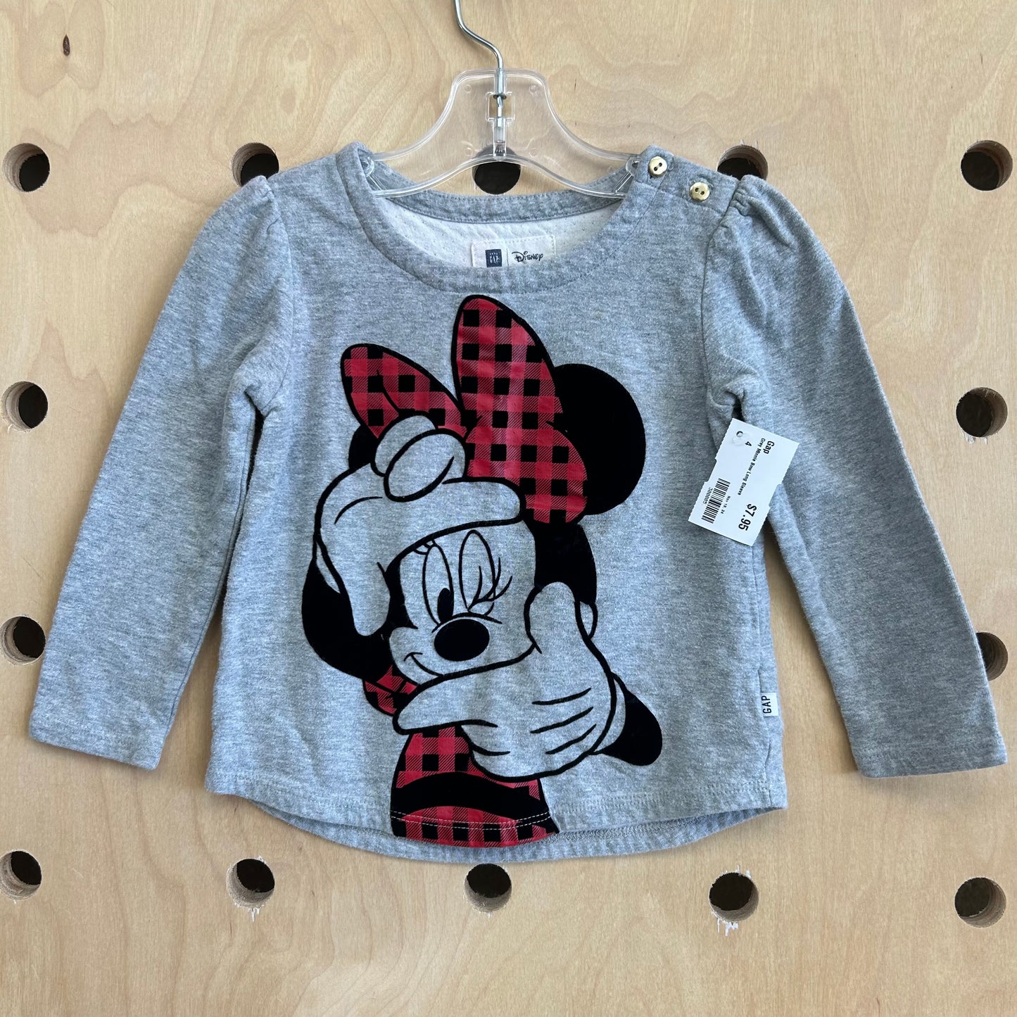 Grey Minnie Bow Long Sleeve