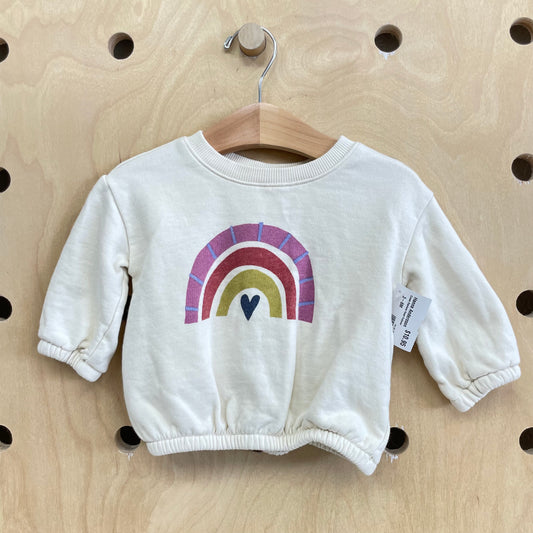 Cream Rainbow Heart Pullover