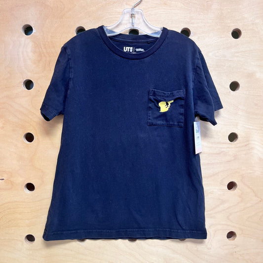 Black Embroidered Pikachu Tee