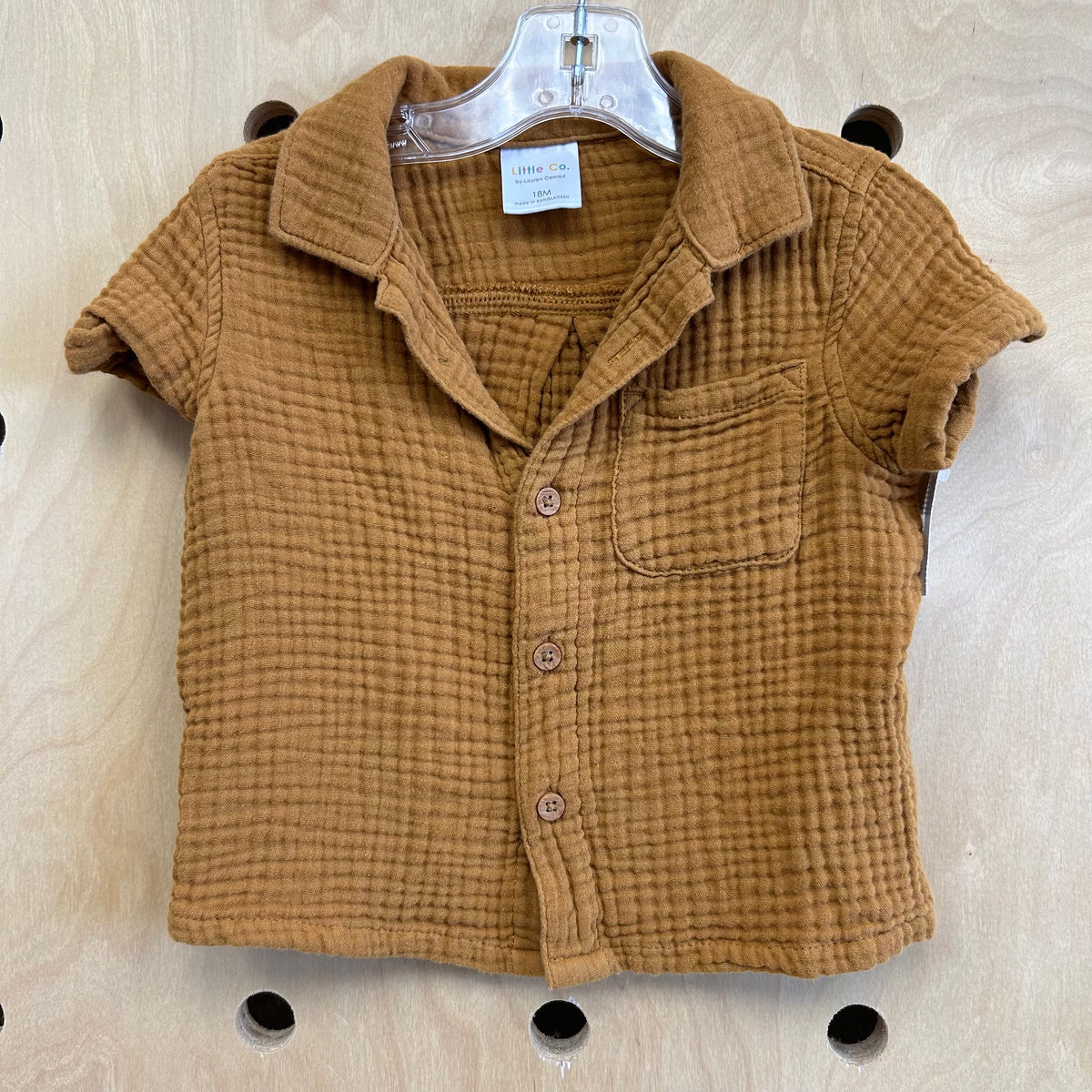 Tan Muslin Button Up Shirt