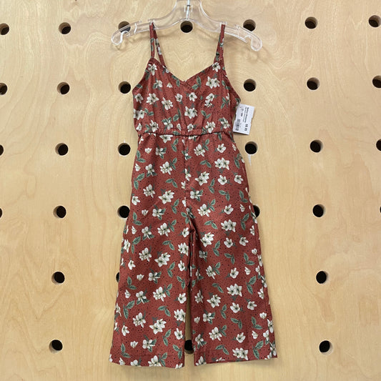 Silky Brown Plumeria Romper