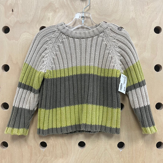 Beige & Green Knit Sweater