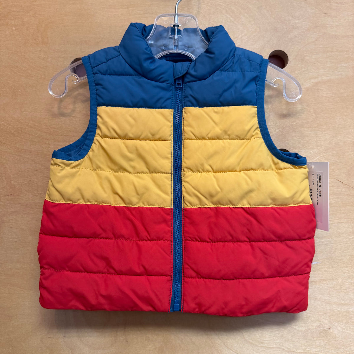 Blue/Yellow Red Puffer Vest