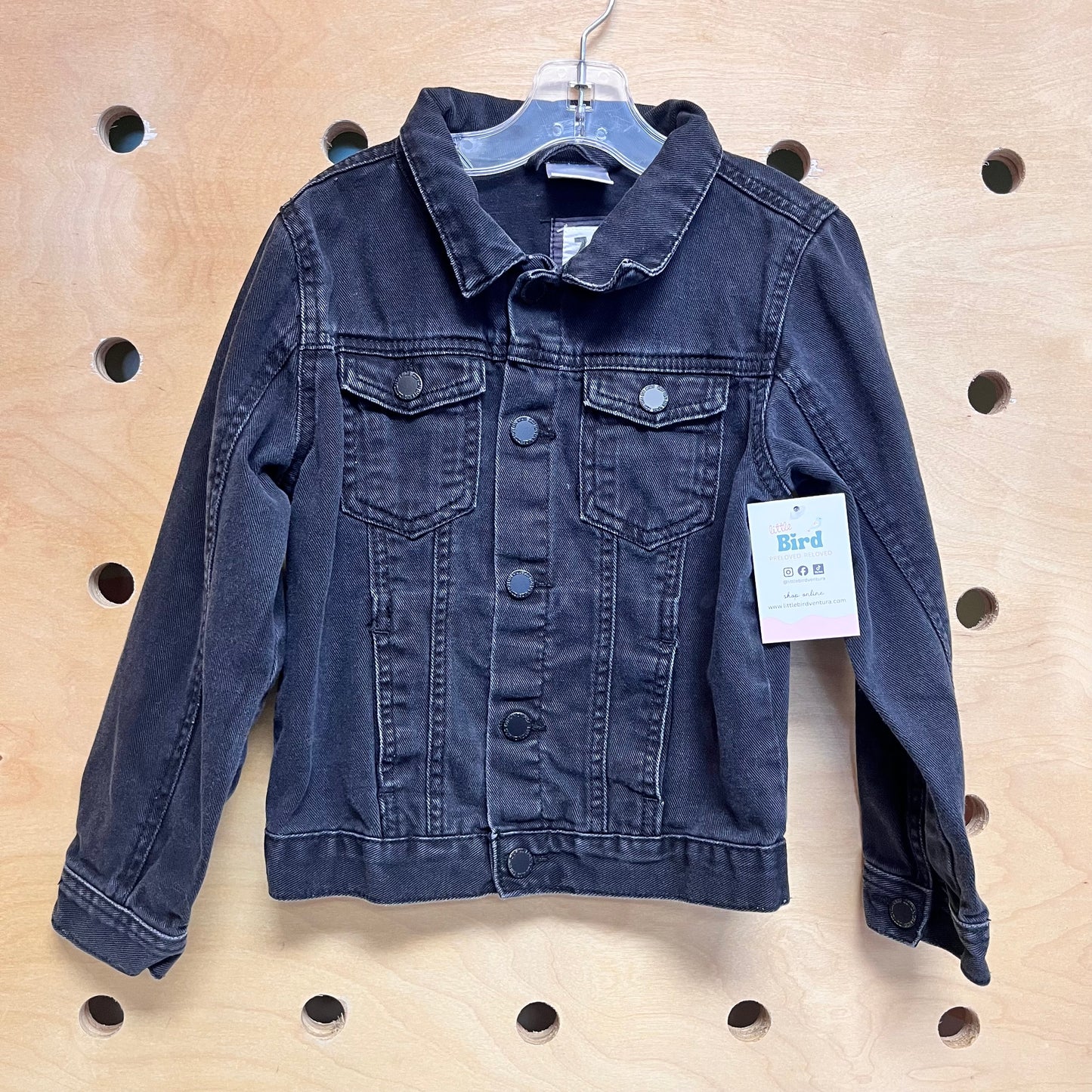 Black Denim 'Ramones' Snap Jacket