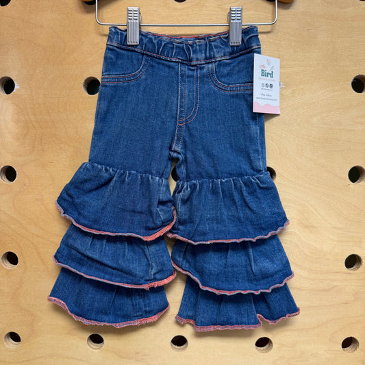 Ruffle Leg Denim Pants