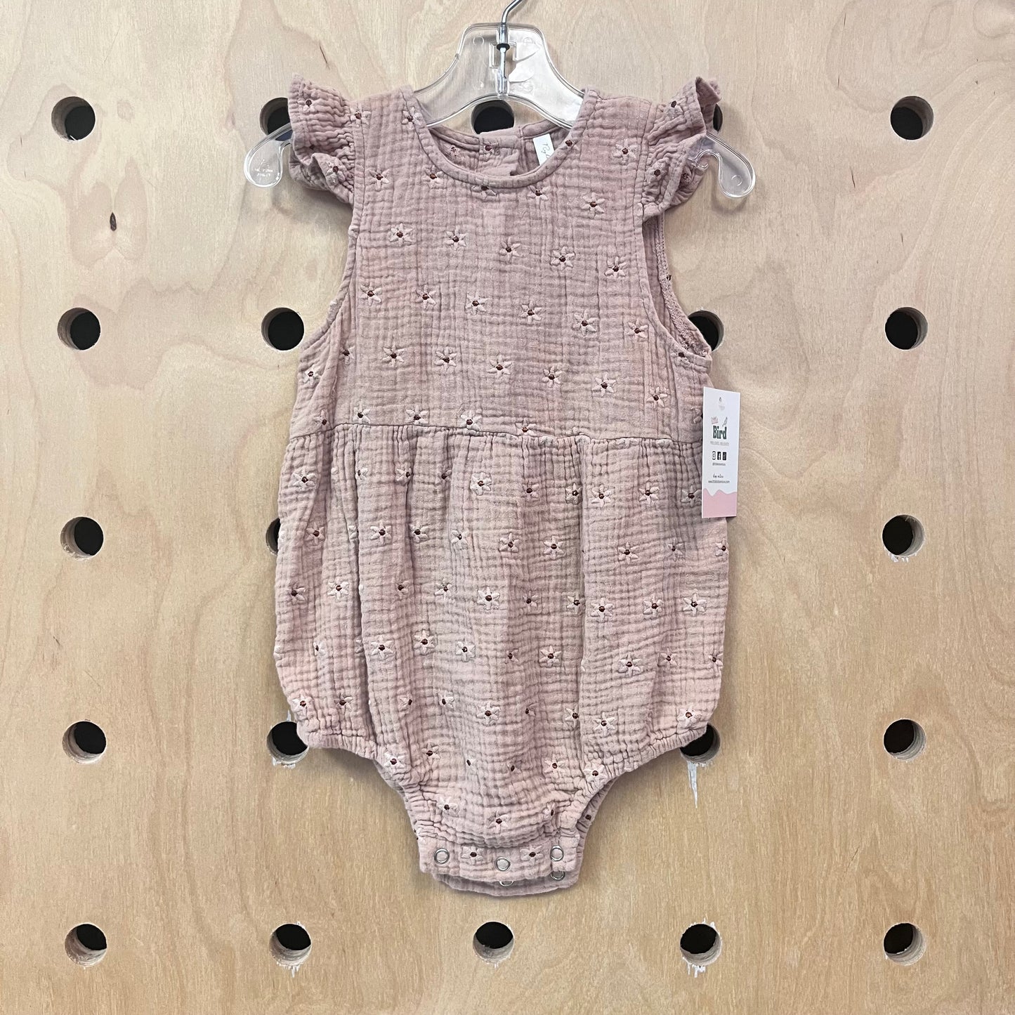 Beige Floral Bubble Romper