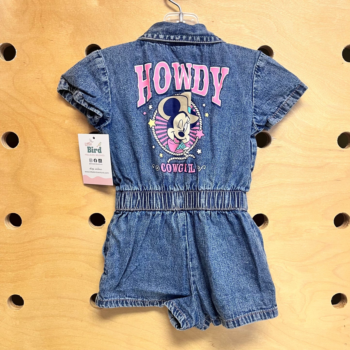 Cowgirl Minnie Denim Snap Romper