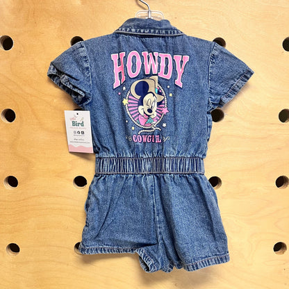 Cowgirl Minnie Denim Snap Romper