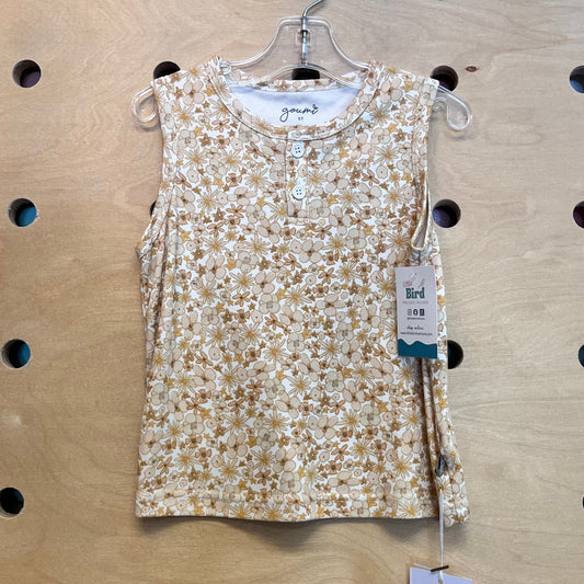 Organic Yellow Floral Henley Tank NEW!