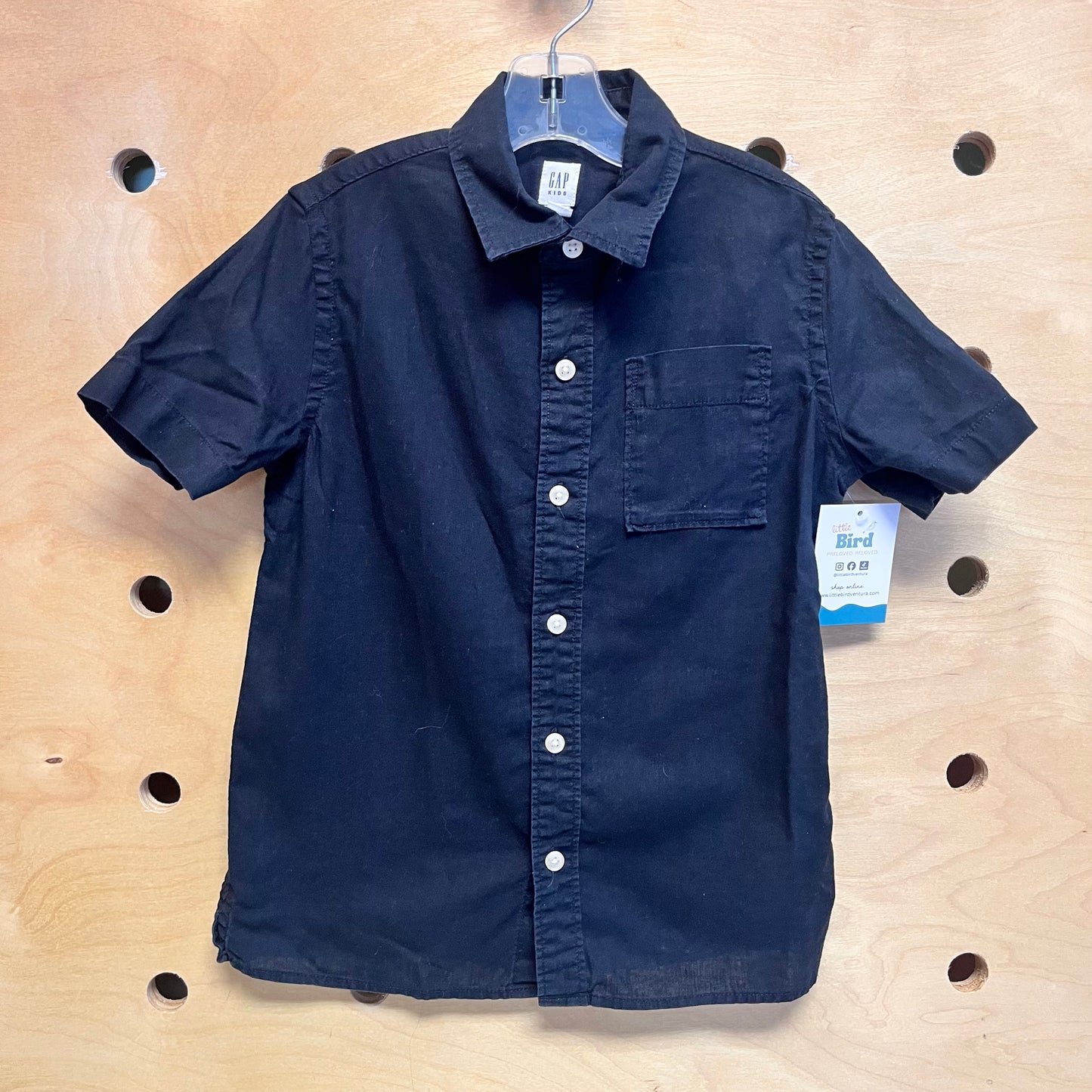 Black Linen Button Up